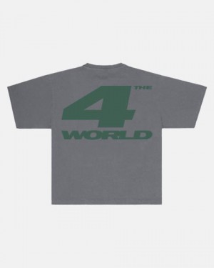 Cold Culture 4the World T Shirt Dark Grey | 58729-NTZJ