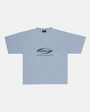 Cold Culture Base T Shirt Blue | 23864-CQWL