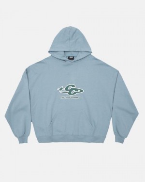 Cold Culture Cc Logo Star Outline Hoodie Blue | 81523-CUMF