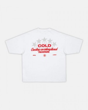 Cold Culture Cinema T Shirt White | 52897-TWUR