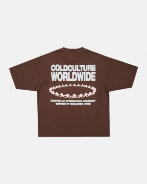 Cold Culture Circular Dance T Shirt Orange | 56493-ZCRM