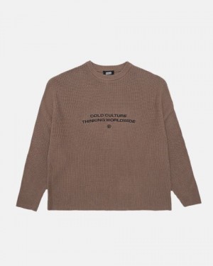 Cold Culture Claim Ribbed Knitwear Grey Brown | 36910-TBMC