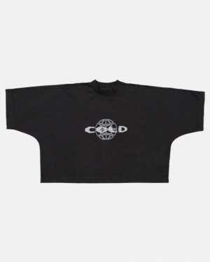 Cold Culture Cold Big T Shirt Black | 78941-RBQS