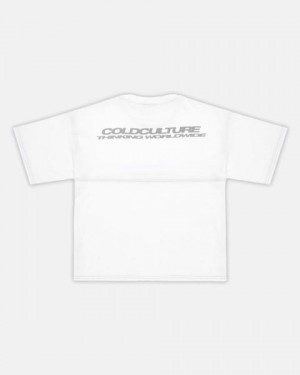 Cold Culture Construction T Shirt White | 37486-IYNO
