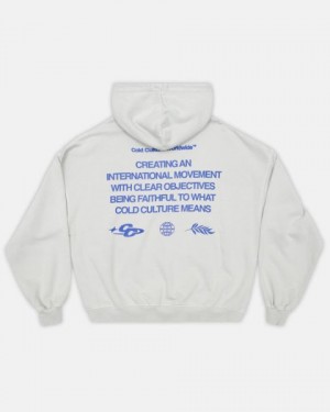 Cold Culture Creating Hoodie Light Grey | 80594-PJUI