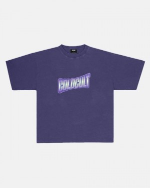 Cold Culture Deimons T Shirt Deep Lavender | 09516-DGYQ