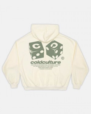 Cold Culture Dice Hoodie Cream | 86107-OSWY