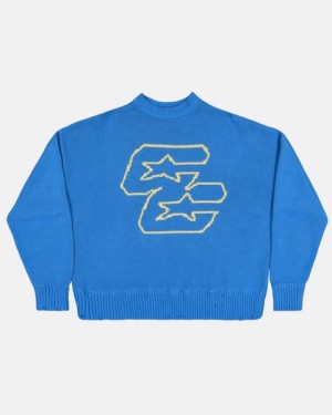 Cold Culture Double C Stars Knitwear Blue | 53019-BYSD