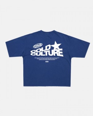 Cold Culture Down To Luck T Shirt Light Blue | 14637-CAKZ