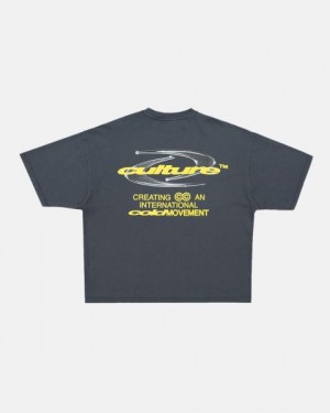 Cold Culture Dynamic T Shirt Dark Blue | 65137-QTIN