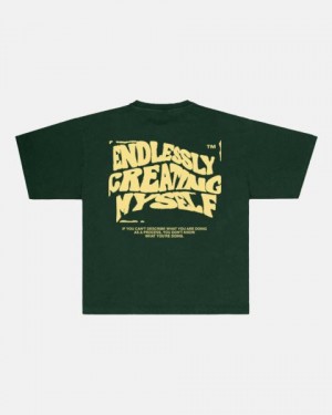 Cold Culture Endlessly T Shirt Green | 70916-GMXA