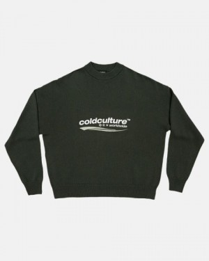 Cold Culture Enterprise Knitwear Dark Green | 46730-XMZW