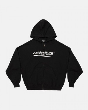 Cold Culture Enterprise Zip Hoodie Black | 37261-EPGD