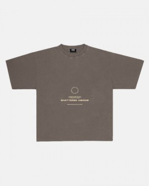 Cold Culture Film Crew T Shirt Dark Chocolate | 43602-EBQR