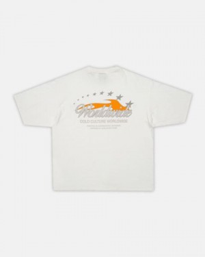 Cold Culture Flame T Shirt White | 23047-NVFT
