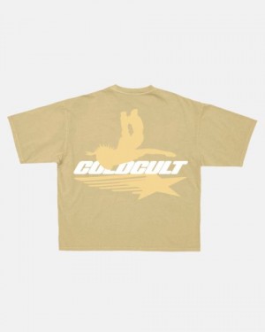 Cold Culture Galactic Glide T Shirt Orange | 52384-OTDV
