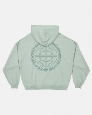 Cold Culture Globe Hoodie Green | 18706-CEBV