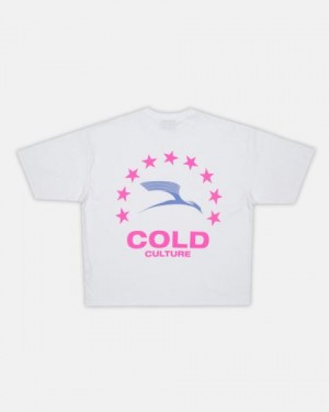 Cold Culture Heights T Shirt White | 93756-DHZY