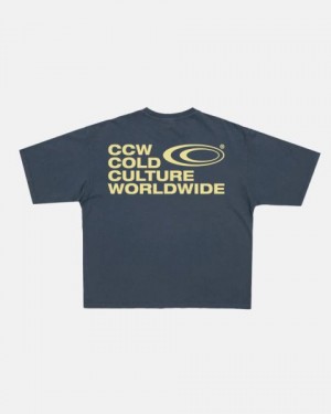 Cold Culture Industrial T Shirt Dark Blue | 15470-XPNW