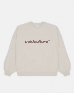 Cold Culture Italic Crewneck Sweatshirts Grey | 40627-MTPG