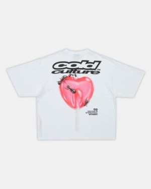 Cold Culture Lollipop T Shirt White | 16075-JBTF