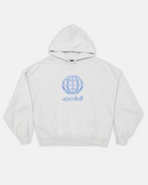 Cold Culture Metallic World Hoodie Metal Light Grey | 76281-WODT
