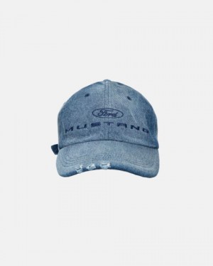 Cold Culture Mustang Logo Caps Blue | 21953-VFHO