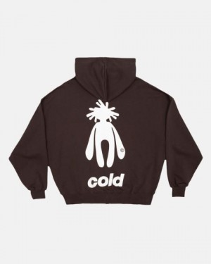 Cold Culture New In Town Zip Hoodie Brown | 07152-IFGQ