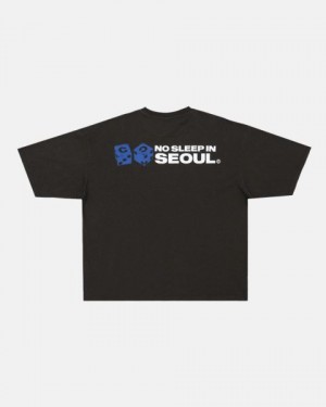 Cold Culture No Sleep Seoul T Shirt Blue | 93265-UGHD