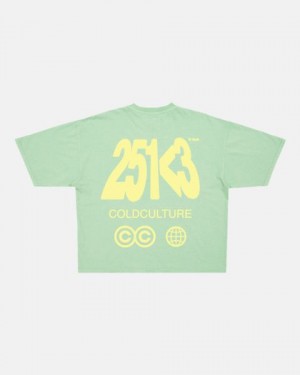 Cold Culture Number Perspective T Shirt Green | 16294-FBSQ