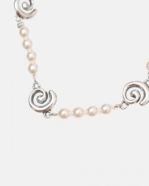 Cold Culture Pearl And Spiral Bracelet Jewelry Silver Black | 98251-IDEQ