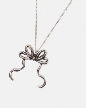 Cold Culture Ribbon Necklace Jewelry Silver Yellow | 46195-WBIV