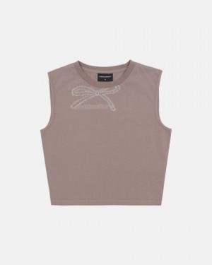 Cold Culture Ribbon Top T Shirt Brown | 01973-BLNR