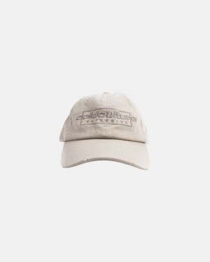 Cold Culture Ripped Box Logo Caps Light Grey | 95203-DHTF