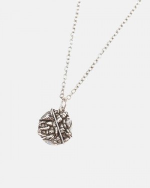 Cold Culture Saint Necklace Jewelry Silver Red | 61073-EHIS