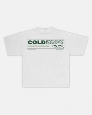 Cold Culture Sharing Location T Shirt White | 87602-LTBM