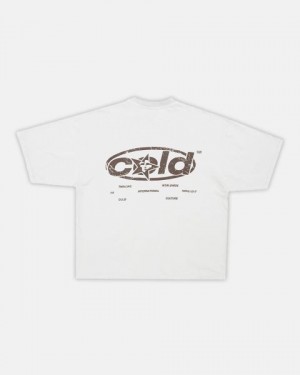 Cold Culture Sky Views T Shirt Blue Light Grey | 84726-EIRA