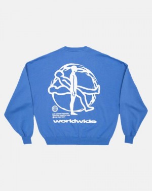 Cold Culture Spinning Crewneck Sweatshirts Blue | 19624-SYCA