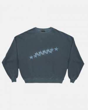 Cold Culture Stars Crewneck Sweatshirts Blue | 75302-OCHE