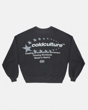 Cold Culture Stars Stella Crewneck Sweatshirts Black | 87649-NPVR