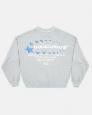 Cold Culture Stars Stella Crewneck Sweatshirts Grey | 98645-LSPJ