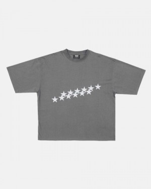Cold Culture Stars T Shirt Grey | 02953-FSLR