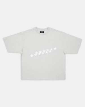 Cold Culture Stars T Shirt Grey | 12359-TXLF