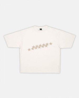 Cold Culture Stars T Shirt White | 57946-OTWM