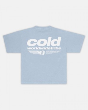 Cold Culture Tribe T Shirt Blue | 20865-WDOT