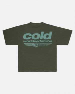 Cold Culture Tribe T Shirt Dark Green | 62930-PHCI