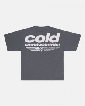 Cold Culture Tribe T Shirt Dark Grey | 76048-BACF