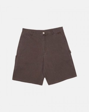 Cold Culture V1 Carpenter Shorts Grey Dark Brown | 60248-CYXT