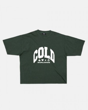 Cold Culture Varsity T Shirt Green | 57498-OKHD