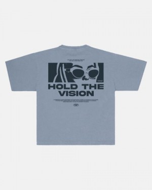 Cold Culture Worldview T Shirt Blue | 74639-YNBL